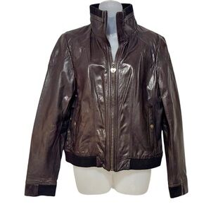 Guess Dark Brown Leather Jacket, Vintage